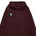 Oversized Hoodie | Unisex Relaxed Fit | 400 GSM Cotton Blend | DTG Printed | Drop Shoulder, Pre-Shrunk | Adults | Personalized | DTG | Bold | Success | Assertive - right pocket - Maroon - mockup 4