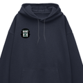 Oversized Hoodie | Unisex Relaxed Fit | 400 GSM Cotton Blend | DTG Printed | Drop Shoulder, Pre-Shrunk | Adults | Personalized | DTG | Bold | Success | Assertive - right pocket - Navy Blue - mockup 4