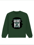 Oversized Sweatshirt | Roomy Relaxed Fit | 400 GSM Cotton Blend | Pre-Shrunk Drop Shoulder | Unisex Adult | Personalized | DTF | Bold | Success | Assertive - front - Bottle Green - mockup 1