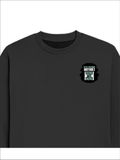 Oversized Sweatshirt | Roomy Relaxed Fit | 400 GSM Cotton Blend | Pre-Shrunk Drop Shoulder | Unisex Adult | Personalized | DTF | Bold | Success | Assertive - left pocket - Black - mockup 3