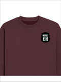Oversized Sweatshirt | Roomy Relaxed Fit | 400 GSM Cotton Blend | Pre-Shrunk Drop Shoulder | Unisex Adult | Personalized | DTF | Bold | Success | Assertive - left pocket - Maroon - mockup 3