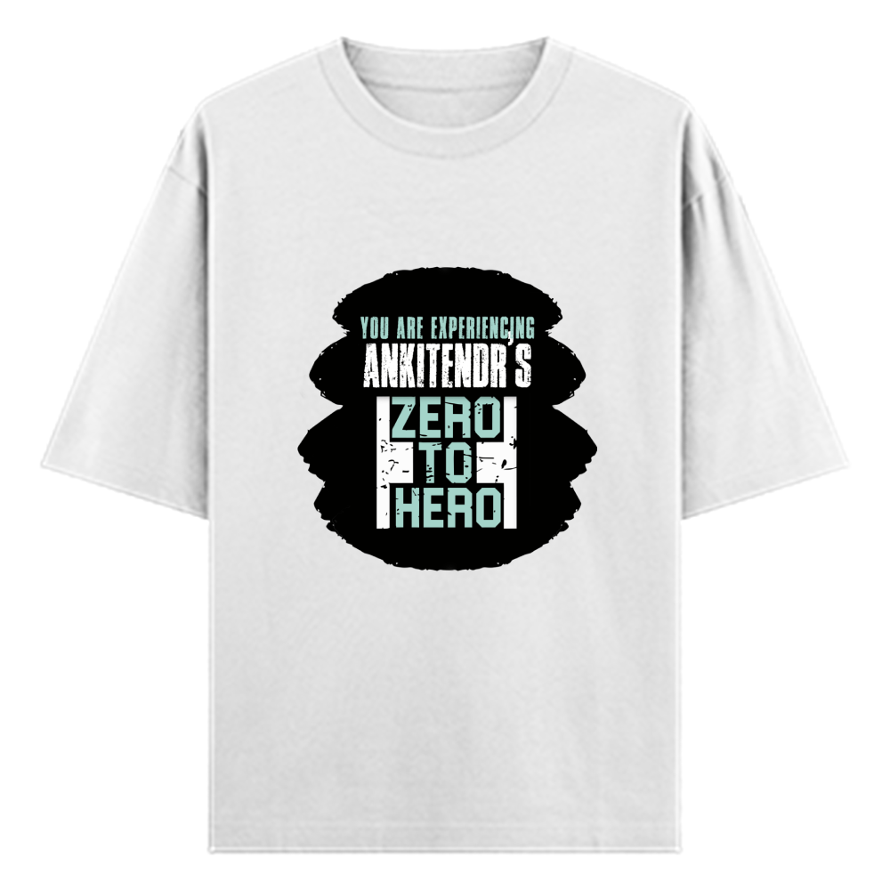 Oversized Standard T-Shirt | Unisex Oversized Fit | 180 GSM 100% Super Combed Cotton | DTF Print | Soft & Durable | Personalized | DTF | Bold | Success | Assertive - front - White - mockup 1