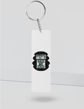 Keychain | Rectangle, Square, Slim Options | Acrylic UV Printed | Fade-Proof, Glossy Finish | Unisex | Personalized | Bold | Success | Assertive - front_Slim - Slim - White - mockup 5