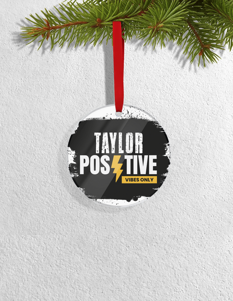 Christmas Ornaments | 3x3-inch | Acrylic UV Printed | Lightweight, Waterproof, Fade-Proof, Satin Ribbon | Unisex Adult | Personalized | Grunge | Positivity | Mindset | Everyday | Motivational | Motivational Common Saying - front_Circle - Circle - mockup 1