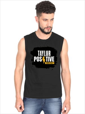 Men's Sleeveless T-Shirt | Regular Fit | 180 GSM Bio-Washed Cotton DTG | Pre-Shrunk, Double Stitched | For Gym & Casual Wear | Personalized | DTG | Grunge | Positivity | Mindset | Everyday | Motivational | Motivational Common Saying - front - Black - mockup 1