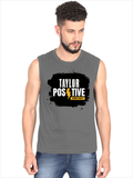 Men's Sleeveless T-Shirt | Regular Fit | 180 GSM Bio-Washed Cotton DTG | Pre-Shrunk, Double Stitched | For Gym & Casual Wear | Personalized | DTG | Grunge | Positivity | Mindset | Everyday | Motivational | Motivational Common Saying - front - Charcoal Melange - mockup 1