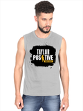 Men's Sleeveless T-Shirt | Regular Fit | 180 GSM Bio-Washed Cotton DTG | Pre-Shrunk, Double Stitched | For Gym & Casual Wear | Personalized | DTG | Grunge | Positivity | Mindset | Everyday | Motivational | Motivational Common Saying - front - Grey Melange - mockup 1