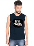 Men's Sleeveless T-Shirt | Regular Fit | 180 GSM Bio-Washed Cotton DTG | Pre-Shrunk, Double Stitched | For Gym & Casual Wear | Personalized | DTG | Grunge | Positivity | Mindset | Everyday | Motivational | Motivational Common Saying - front - Navy Blue - mockup 1