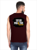 Men's Sleeveless T-Shirt | Regular Fit | 180 GSM Bio-Washed Cotton DTG | Pre-Shrunk, Double Stitched | For Gym & Casual Wear | Personalized | DTG | Grunge | Positivity | Mindset | Everyday | Motivational | Motivational Common Saying - back - Maroon - mockup 2