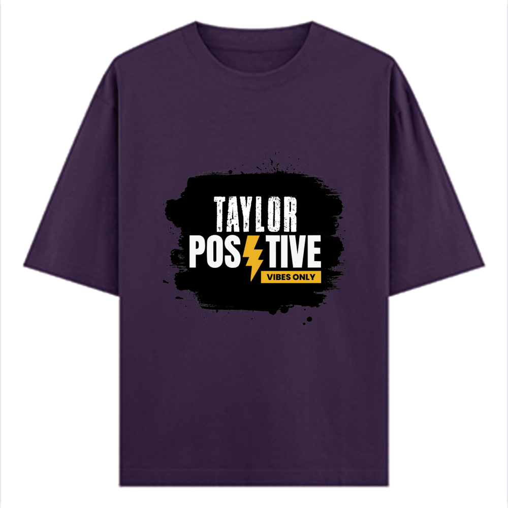 Oversized Classic T-Shirt | Unisex Oversized Fit | 100% Super-Combed Cotton | Pre-Shrunk & Ribbed Neck | Adults | Personalized | DTG | Grunge | Positivity | Mindset | Everyday | Motivational | Motivational Common Saying - front - Purple - mockup 1