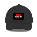 Sports Cap | Unisex | Polyester | Breathable, Adjustable Fit, DTG Printing | All Ages | Personalized | DTG | Bold Typography | Individuality | Defiance | Everyday | Empowering - front - Black - mockup 1