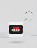 Keychain | Rectangle, Square, Slim Options | Acrylic UV Printed | Fade-Proof, Glossy Finish | Unisex | Personalized | Bold Typography | Individuality | Defiance | Everyday | Empowering - back_Square - White - mockup 2