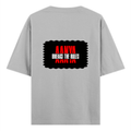 Oversized Classic T-Shirt | Unisex Oversized Fit | 100% Super-Combed Cotton | Pre-Shrunk & Ribbed Neck | Adults | Personalized | DTG | Bold Typography | Individuality | Defiance | Everyday | Empowering - back - Grey Melange - mockup 2