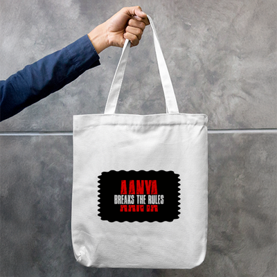 Tote Bag Zipper | Unisex | 100% Cotton Canvas | Printing, Embroidery | Zipper Closure, Long Handle | Everyday Carry | Personalized | Embroidery | DTG | Bold Typography | Individuality | Defiance | Everyday | Empowering - front - mockup 1