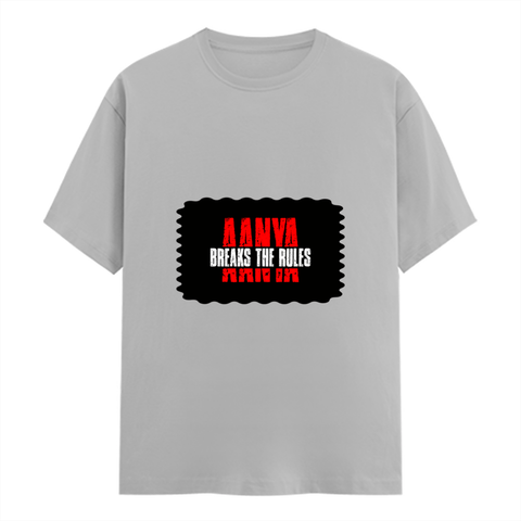 Female Classic Crew T-Shirt | Women's Regular Fit | 180 GSM Bio-Washed Cotton | Double Stitched, Pre-Shrunk | Personalized | DTG | Bold Typography | Individuality | Defiance | Everyday | Empowering - front - Grey Melange - mockup 1