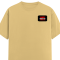 Female Classic Crew T-Shirt | Women's Regular Fit | 180 GSM Bio-Washed Cotton | Double Stitched, Pre-Shrunk | Personalized | DTG | Bold Typography | Individuality | Defiance | Everyday | Empowering - left pocket - Beige - mockup 3