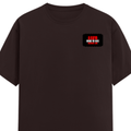 Female Classic Crew T-Shirt | Women's Regular Fit | 180 GSM Bio-Washed Cotton | Double Stitched, Pre-Shrunk | Personalized | DTG | Bold Typography | Individuality | Defiance | Everyday | Empowering - left pocket - Coffee Brown - mockup 3