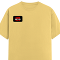 Female Classic Crew T-Shirt | Women's Regular Fit | 180 GSM Bio-Washed Cotton | Double Stitched, Pre-Shrunk | Personalized | DTG | Bold Typography | Individuality | Defiance | Everyday | Empowering - right pocket - Yellow - mockup 4