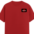 Men's Classic Crew T-Shirt | Regular Fit | 180 GSM Bio-Washed Cotton | DTF Print Ready | Pre-Shrunk, Durable | Personalized | DTF | Bold Typography | Individuality | Defiance | Everyday | Empowering - left pocket - Red - mockup 3
