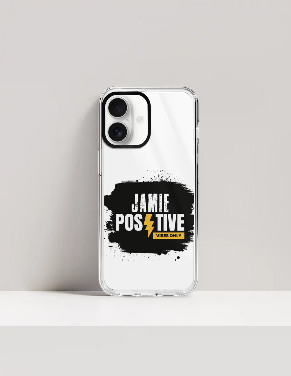 Hard Clear Case | iPhone | TPU Sides & PC Back | Detachable Camera Protector, Scratch-Proof | Unisex | Personalized | Grunge | Positive Affirmations | Self-belief | Everyday | Assertive - front_17 - 17 - mockup 1