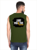 Men's Sleeveless T-Shirt | Regular Fit | 180 GSM Bio-Washed Cotton | Pre-Shrunk, Double Stitched | Men | Personalized | DTF | Grunge | Positive Affirmations | Self-belief | Everyday | Assertive - back - Olive Green - mockup 2