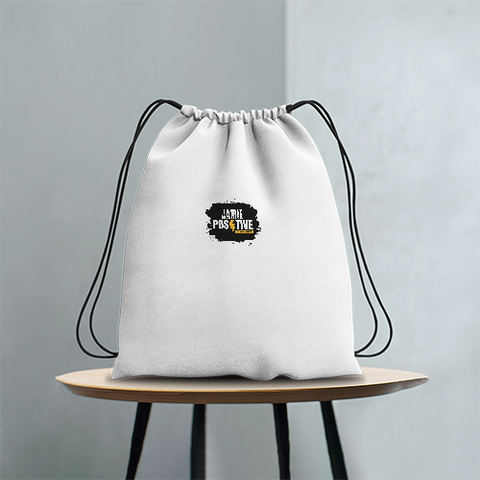Drawstring Bag | Unisex | 280 GSM Cotton | Sturdy Drawstrings, Heavy-Duty | Printing, Embroidery | Personalized | Embroidery | DTG | Grunge | Positive Affirmations | Self-belief | Everyday | Assertive - front - mockup 1