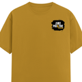 Female Classic Crew T-Shirt | Women's Regular Fit | 180 GSM Bio-Washed Cotton | Double Stitched, Pre-Shrunk | Personalized | DTG | Grunge | Positive Affirmations | Self-belief | Everyday | Assertive - left pocket - Mustard Yellow - mockup 3