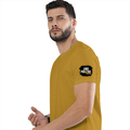 Female Classic Crew T-Shirt | Women's Regular Fit | 180 GSM Bio-Washed Cotton | Double Stitched, Pre-Shrunk | Personalized | DTG | Grunge | Positive Affirmations | Self-belief | Everyday | Assertive - left sleeve - Mustard Yellow - mockup 5