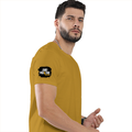 Female Classic Crew T-Shirt | Women's Regular Fit | 180 GSM Bio-Washed Cotton | Double Stitched, Pre-Shrunk | Personalized | DTG | Grunge | Positive Affirmations | Self-belief | Everyday | Assertive - right sleeve - Mustard Yellow - mockup 6