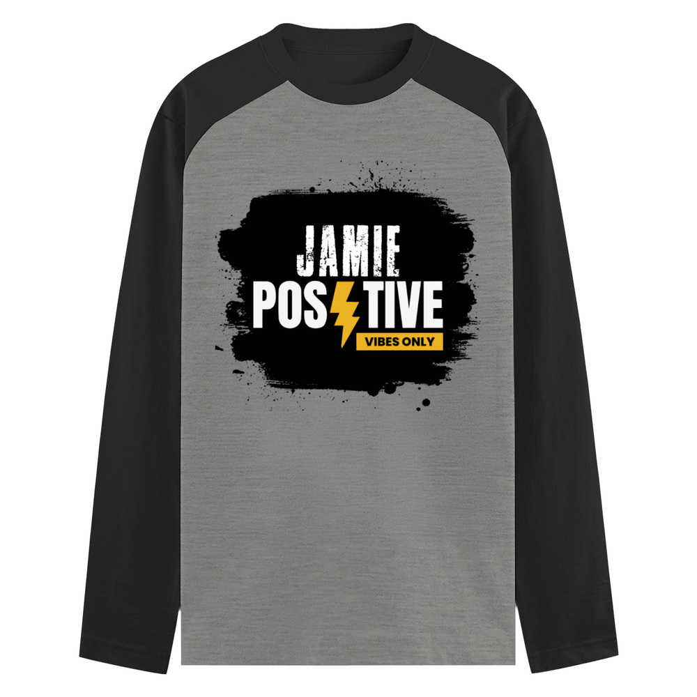 Male Raglan T-Shirt | Regular Fit Men's | 180 GSM Bio-Washed Cotton | DTF Print | Double Stitched Seams | Personalized | DTF | Grunge | Positive Affirmations | Self-belief | Everyday | Assertive - front - mockup 1