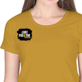Women's Classic Crew T-Shirt | Regular Fit | 180 GSM Bio-Washed Cotton | DTF Print Ready | Double Stitched, Pre-Shrunk | Personalized | DTF | Grunge | Positive Affirmations | Self-belief | Everyday | Assertive - right pocket - Mustard Yellow - mockup 4
