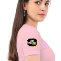 Women's Classic Crew T-Shirt | Regular Fit | 180 GSM Bio-Washed Cotton | DTF Print Ready | Double Stitched, Pre-Shrunk | Personalized | DTF | Grunge | Positive Affirmations | Self-belief | Everyday | Assertive - right sleeve - Light Baby Pink - mockup 6