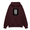 Oversized Hoodie | Unisex Relaxed Fit | 400 GSM Cotton Blend | DTG Printed | Drop Shoulder, Pre-Shrunk | Adults | Personalized | DTG | Monochromatic | Good Times | Everyday | Positive - front - Maroon - mockup 1