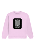 Oversized Sweatshirt | Roomy Relaxed Fit | 400 GSM Cotton Blend | Pre-Shrunk Drop Shoulder | Unisex Adult | Personalized | DTF | Monochromatic | Good Times | Everyday | Positive - front - Light Baby Pink - mockup 1