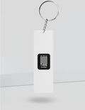 Keychain | Rectangle, Square, Slim Options | Acrylic UV Printed | Fade-Proof, Glossy Finish | Unisex | Personalized | Monochromatic | Good Times | Everyday | Positive - back_Slim - White - mockup 6