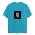 Female Classic Crew T-Shirt | Women's Regular Fit | 180 GSM Bio-Washed Cotton | Double Stitched, Pre-Shrunk | Personalized | DTG | Monochromatic | Good Times | Everyday | Positive - back - SkyBlue - mockup 2