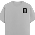 Female Classic Crew T-Shirt | Women's Regular Fit | 180 GSM Bio-Washed Cotton | Double Stitched, Pre-Shrunk | Personalized | DTG | Monochromatic | Good Times | Everyday | Positive - left pocket - Grey Melange - mockup 3