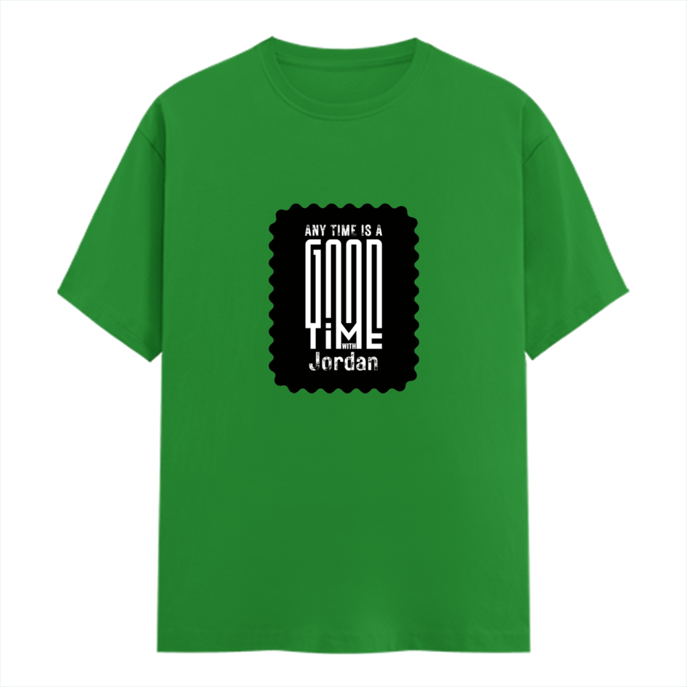 Men's Classic Crew T-Shirt | Regular Fit | 180 GSM Bio-Washed Cotton | DTF Print Ready | Pre-Shrunk, Durable | Personalized | DTF | Monochromatic | Good Times | Everyday | Positive - front - Flag Green - mockup 1