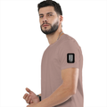 Men's Classic Crew T-Shirt | Regular Fit | 180 GSM Bio-Washed Cotton | DTF Print Ready | Pre-Shrunk, Durable | Personalized | DTF | Monochromatic | Good Times | Everyday | Positive - left sleeve - Mushroom - mockup 5