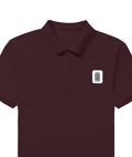 Men's Polo Shirt | Regular Fit | 220 GSM Bio-Washed Cotton | Double Stitched, Pre-Shrunk, Colorfast | For Him | Personalized | DTG | Bold Typography | Self-identity | Everyday | Confident - left pocket - Maroon - mockup 2
