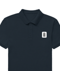 Men's Polo Shirt | Regular Fit | 220 GSM Bio-Washed Cotton | Double Stitched, Pre-Shrunk, Colorfast | For Him | Personalized | DTG | Bold Typography | Self-identity | Everyday | Confident - left pocket - Navy Blue - mockup 2