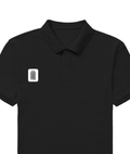 Men's Polo Shirt | Regular Fit | 220 GSM Bio-Washed Cotton | Double Stitched, Pre-Shrunk, Colorfast | For Him | Personalized | DTG | Bold Typography | Self-identity | Everyday | Confident - right pocket - Black - mockup 3