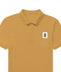 Male Polo Shirt | Regular Fit | 220 GSM Bio-Washed Cotton Blend | Double Stitched & Pre-Shrunk | Men's | Personalized | DTF | Bold Typography | Self-identity | Everyday | Confident - left pocket - Mustard Yellow - mockup 2
