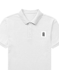 Male Polo Shirt | Regular Fit | 220 GSM Bio-Washed Cotton Blend | Double Stitched & Pre-Shrunk | Men's | Personalized | DTF | Bold Typography | Self-identity | Everyday | Confident - left pocket - White - mockup 2
