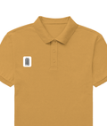 Male Polo Shirt | Regular Fit | 220 GSM Bio-Washed Cotton Blend | Double Stitched & Pre-Shrunk | Men's | Personalized | DTF | Bold Typography | Self-identity | Everyday | Confident - right pocket - Mustard Yellow - mockup 3