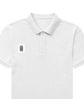 Male Polo Shirt | Regular Fit | 220 GSM Bio-Washed Cotton Blend | Double Stitched & Pre-Shrunk | Men's | Personalized | DTF | Bold Typography | Self-identity | Everyday | Confident - right pocket - White - mockup 3
