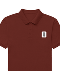 Men's Polo Shirt | Regular Fit | 220 GSM Bio-Washed Cotton Blend | Double Stitched, Colorfast | Embroidery Ready | Personalized | Embroidery | Bold Typography | Self-identity | Everyday | Confident - left pocket - Brick Red - mockup 2