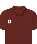 Men's Polo Shirt | Regular Fit | 220 GSM Bio-Washed Cotton Blend | Double Stitched, Colorfast | Embroidery Ready | Personalized | Embroidery | Bold Typography | Self-identity | Everyday | Confident - right pocket - Brick Red - mockup 3