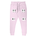 Joggers | Unisex Regular Fit | 260 GSM Fleece | Pockets & Ribbed Cuffs | Adults | Personalized | DTG | Bold Typography | Self-identity | Everyday | Confident - left pocket - Light Baby Pink - mockup 1