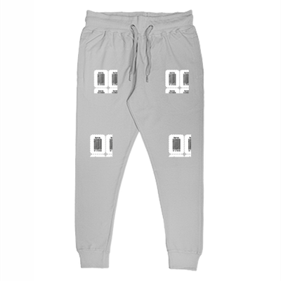 Joggers | Regular Fit Unisex | 260 GSM Fleece Embroidery | Derby Rib & Pockets | Personalized | Embroidery | Bold Typography | Self-identity | Everyday | Confident - left pocket - Grey Melange - mockup 1